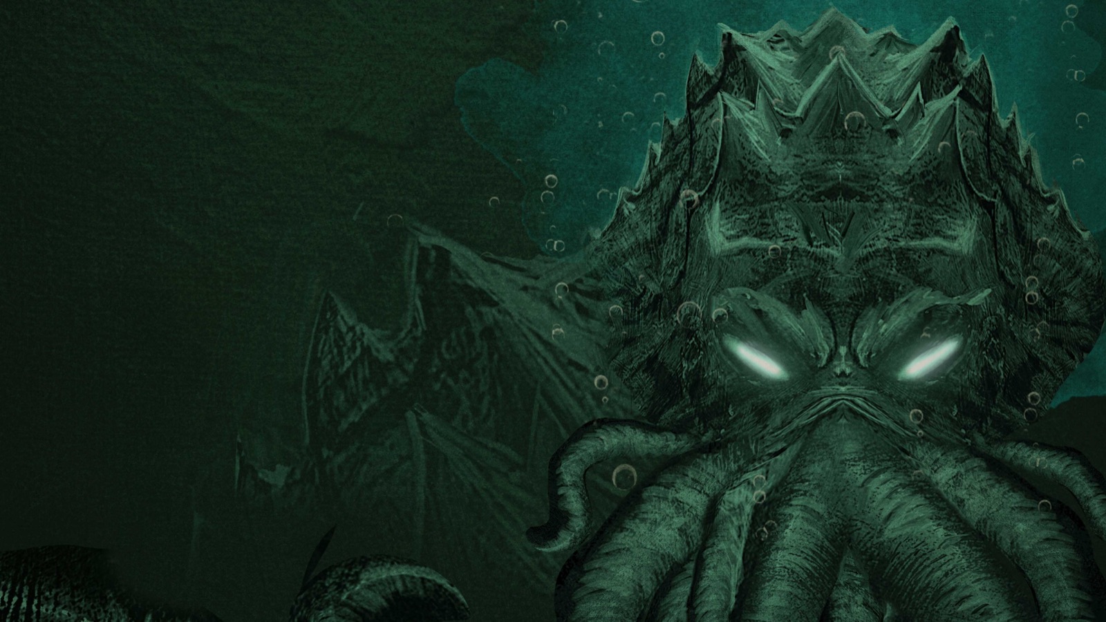 Painted deep god with glowing eyes