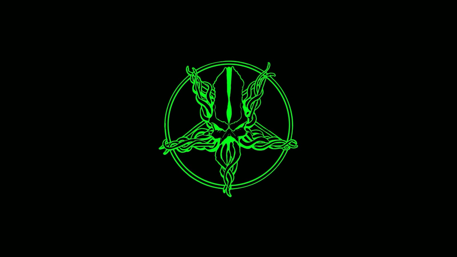 Green daemon sigil on black